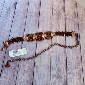 CHICO’S Giraffe Print Metal Belt Small/Medium NWT
